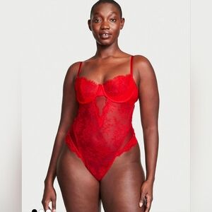 Nwt Victoria's Secret Dream Angels Lace Unlined Balcony Bodysuit Size M